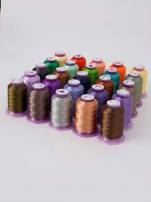 5 件装涤纶绣花线，120D/2，每件 550 码 - 适合机器缝纫和针织，多种颜色 - 彩色 - 查看 2