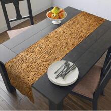 2 件古埃及象形文字风格亚麻桌旗，适用于餐厅、客厅、厨房和餐桌装饰、节日装饰