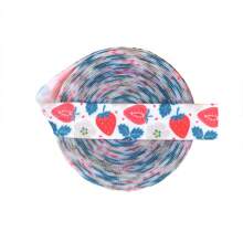 Bristlegrass Print Fold Over Elastic FOE 5/8" 3/4" 15mm 20mm Cartoon Dog Cat Heart Dot Satin Spandex Band Webbing Tape Headband Hair Tie Bracelet Dress Sewing Trim