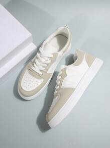 全新女式平底透气系带运动鞋 - 白色 - 查看 6