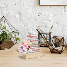 Putuo Decor 1 pezzo Decorazione da tavolo in legno con scritta amorosa a forma di cuore in acrilico per la mamma: "Non dimenticare mai che ti amo, la vita è fatta di momenti belli e brutti", decorazione da scrivania per la casa, il caminetto, il salotto, un regalo