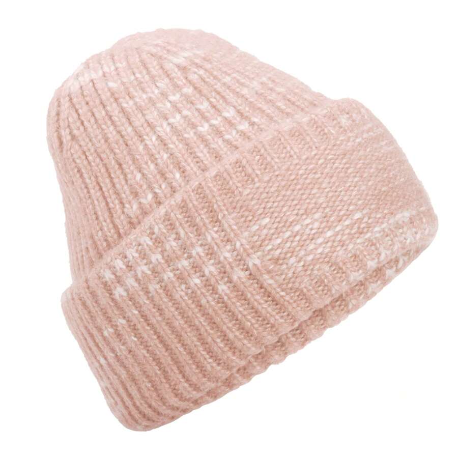 Beechfield Patch Chunky Knit Beanie (Strawberry Haze) - 粉色 - 查看 1