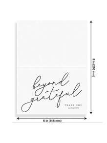 10pcs/Pack Simple White Greeting Cards, Folding Thank You Cards For Wedding, Birthday Party, Place Cards With English Letter Decor