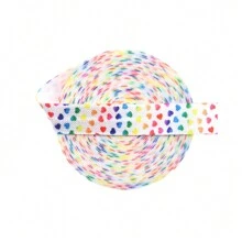 Bristlegrass Print Fold Over Elastic FOE 5/8" 3/4" 15mm 20mm Cartoon Dog Cat Heart Dot Satin Spandex Band Webbing Tape Headband Hair Tie Bracelet Dress Sewing Trim