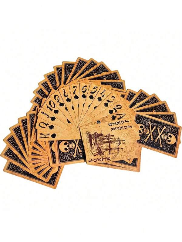 Vorinclex Cartas de juego de estilo retro de barco pirata coleccionables, cartas de póker flexibles con caja para fiestas, reuniones, juegos de mesa, juego de naipes, mejor regalo