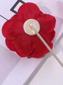 2个仿玫瑰金属优雅发夹，适合日常佩戴，爪夹发卡，发饰，发夹，发卡，学生用品，发饰，头部饰品，发夹 - 紅色 - 查看 5