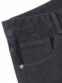 Jeansy Streetwear Wide Leg Men, Patchwork Water-Wash Casual Straight Leg Pants, Markowe spodnie z rozdartymi nogawkami