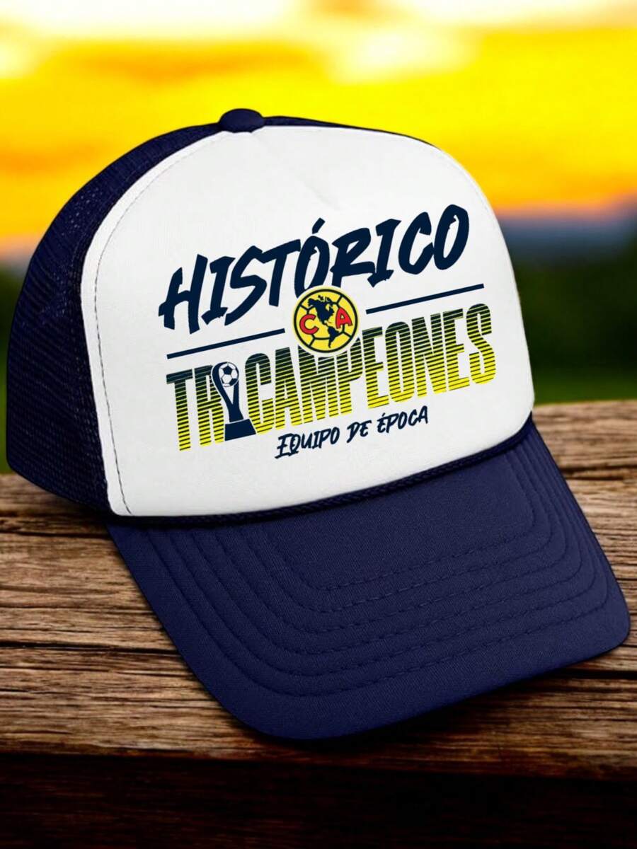 gorra América tricampeón HISTORICO EQUIPO DE TRICAMPEONES EQUIPO DE EPOCA - Blanco y Azul Marino - Ver 1