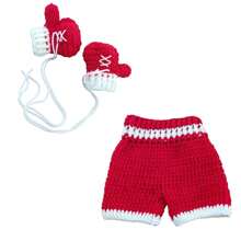 1 Set Handmade Crochet Boxing Sports Costume For Newborn Baby Photography Baby Shower Easter Gift Things For Girls/Boys - Photo Color - View 13