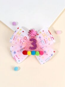 1 Stück Neue Jahr Geburtstag Haarclips, glücklicher Geburtstag Buchstaben Muster & glänzender Glitzer Geburtstagshüte & Haarknäul Dekoration Mädchen Haarbögen, Festliches Haarsschmuck, Alles Gute zum Geburtstag