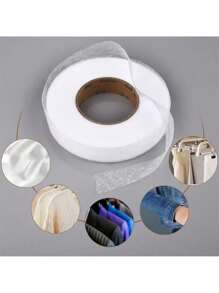 1 Rollo de 60 Metros de Cinta Sesgo Fusible, Cinta Adhesiva Doble Cara, Adhesivo Fuerte Lavable, Cinta Termoadhesiva con Respaldo Doble Cara, Cinta de Acabado sin Costuras, Apta para Modificar Ropa, Pantalones, Vaqueros, Cortinas y Diversas Telas