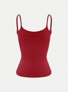 Camiseta de tirantes finos elástica y con espalda descubierta para mujer, informal y sexy