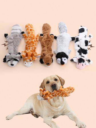 1 st diverse söta djurformade pipiga tuggleksaker för hundar, slumpmässig färg