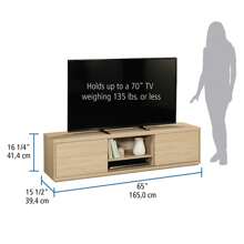 Mainstays Westley Sliding Door TV Stand For TVs Up To 75", Warm Walnut Finish - màu đen - Xem 5