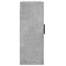 Ensemble de 2 armoires murales en bois d'ingénierie aspect béton gris, solutions de rangement modernes pour la cuisine ou le salon