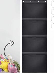 1 حقيبة شبكية كبيرة الحجم تعلق على الباب الداخلي لحجرة الأطفال، منظم للألعاب، ديكور رومانسي لعيد الحب - الأسود - مشاهدة 5