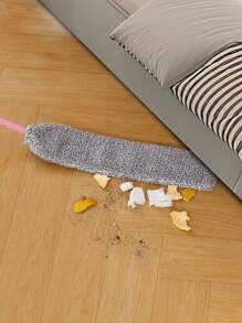 1 pieza Plumero para limpieza, plumero de piso con palo extensible y cabezal de microfibra flexible, limpiador lavable, plumero para la parte inferior de los muebles