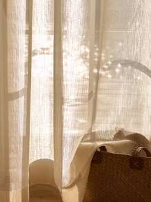 1pc Metallic Tulle Dreamy Princess Style Sparkling Sheer Curtain, Dust-Proof For Wedding, Living Room, Partition