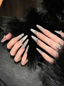 10Pcs Flash Cat Eyes Long Resin Nail Extension Chip-Proof Smudge-Proof Fake Nails For Women And Girl Nail Salon Press On Nails Nail Supplies Nails