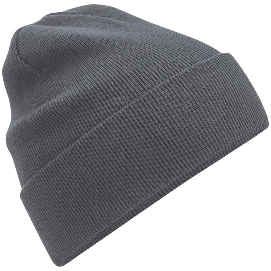 Beechfield Original Cotton Cuffed Beanie (Graphite) - 100% Organic Cotton - Grey - View 1