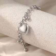 Gelang Bola Cinta Perak Sterling Baru untuk Wanita, Fashion Kelas Atas, Serbaguna, Multi-Liontin, Unik, Personalisasi, Dekorasi Tangan Sederhana - gelang bola cinta - View 3