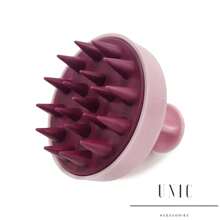 Anti-Hair Loss Silicone Hair Massage Brush - Burgundy - View 1