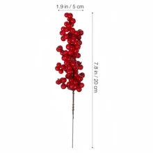 10 cành quả mọng đỏ nhân tạo, cành quả đỏ giả, quả may mắn, đồ trang trí Tết Nguyên đán của Trung Quốc quả phong đỏ, xô đựng tiền mừng năm mới, đồ trang trí lò sưởi bàn bếp gia đình - nhiều màu - Xem 3