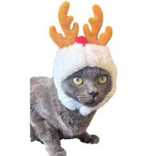 1pc Trang phục mới cho thú cưng Giáng sinh Ông già Mèo Chó Mũ đội đầu - trắng - Xem 3