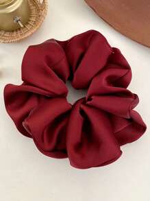 3 Stück/Set 18cm extra große Satin Soft Scrunchies für Frauen, erhältlich in Schwarz, Weiß, Rot, Braun, Khaki, vielseitig, elegant, minimalistisch, einfarbige Scrunchies geeignet für den täglichen Gebrauch, Lässig, Pendeln, Urlaub, Haarstyling, Pferdeschwanz, Dutt
