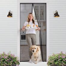 Heavy-Duty Magnetic Screen Door With Self-Sealing Hands-Free Mesh Partition - Pet Friendly, Easy Install, Durable, And Windproof For Home And Patio - 黑色1包 - 查看 1
