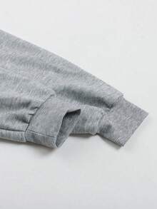 女式休闲涤纶连帽衫，带狗和心形爪子印花，100% 涤纶针织面料，连帽运动衫，动物图案，秋冬 - 灰色 - 查看 4