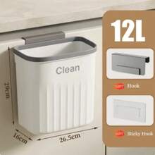Kitchen Trash Can Wall Mounted Hanging Trash Bin With Lid Garbage Can For Cabinet Under Sink Waste Garbage Compost Bin 8.5/12L
