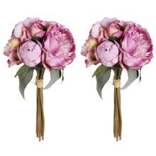 1 Bouquet Fake Flowers Vintage Artificial Peony Silk Flowers For Wedding Bouquets Bridal Shower Decorations Home Office Party Decoration