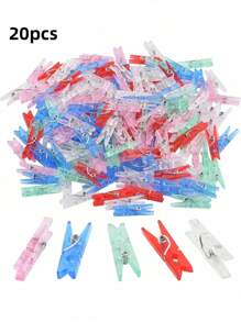 20 piezas/30 piezas/50 piezas/100 piezas Pinzas de plástico de colores, Pinzas para ropa miniatura de 1,4", Pinzas para fotos, Clips de papel para manualidades, Apropiado para el hogar, la escuela, la decoración de manualidades (colores aleatorios)