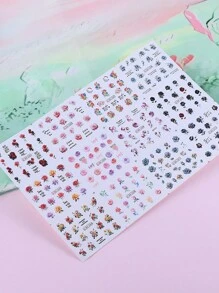 浪漫玫瑰花美甲贴纸 12款设计 粉色 香槟色 红色 蓝色 黑色 玫瑰美甲贴花 水转印贴纸 水印美甲装饰 情人节美甲用品 1张 - 彩色 - 查看 5