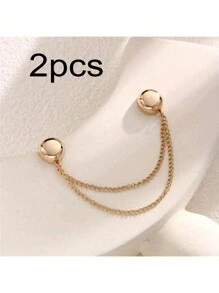2pcs Adjustable Magnetic Pants Clip And Cuff Clip - Alloy, Detachable Hem Clasps, Fits For Pants And T-Shirts, Seamless F