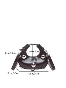 Fashion Minimalist Chic Handbag, New Solid Color Casual Tote Bag For Women - Coffee Brown - View 11