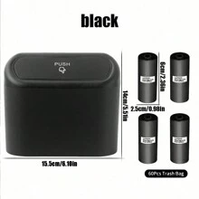 Car Trash Can With Lid - 4 Rolls Of Garbage Bag, Leak-Proof, Portable Hanging Trash Can For Vehicle Organization - Suitable For A Wide Range Of Vehicle Models