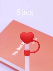 5 pièces de couvre-pailles personnalisés avec nom, bouchon de paille en silicone souple de grand diamètre 10 mm, forme de cœur, bouchon anti-poussière, couvercle de protection des pailles, compatible avec tasse, bouteille d'eau, multifonctionnel, durable, ornemental, anti-moisissure, adorable, de haute qualité, mignon, personnalisé, unique, pour elle, petite amie, famille, amis, fils, étudiants, travailleurs, enfants, pour anniversaires, mariages, remises de diplômes, pendaison de crémaillère