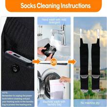 1 Pair Electric Heated Socks With 5000mAh Rechargeable Battery - 3 Heat Settings, 360° Warmth, Machine Washable For Winter Sports & Outdoor Activities (Skiing, Camping, Hiking, Ice Fishing, Hunting, Cycling) - Striped In White/Orange/Black - 白色和橙色 - 查看 7