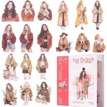 Journaling Sticker Book, 50 Sheets Scrapbook Stickers, Junk Journal Supplies, Pre-Cut Aesthetic Washi Materials, Watercolor Scrapbooking For Adults, Decorative Ephemera Bullet Planner Arts Craft