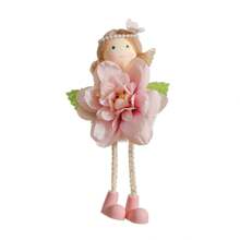 Flower Angel Decoration 4pcs 6.7inch Pastel Easter Fairy Hanging Ornaments Flower Angel Wings Fairy Tree Hanging Figurine For Home Spring Birthday Easter Party Decor