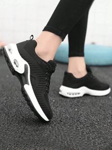 Zapatos de running casual para mujeres, Zapatillas de Tenis para Mujeres Cómodas,  Zapatillas seguras para correr antideslizantes,con Suela Gruesa y Transpirable, Ideales para Correr y Caminar.Zapatos cómodos para caminar, zapatillas de primavera transpirables de malla, zapatillas exteriores bajas, antideslizantes y resistentes al desgaste, zapatillas casuales transpirables de mujer para uso diario o al aire libre - Negro - Ver 5