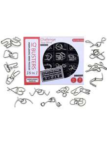 CHARMS 16 In 1 Stainless Steel Metal Wire Classic Iq Puzzle Perplexing Mind Assembly And Brain Teaser Magic Puzzles Game For All Age (16 Pieces In 1) - Red - View 1