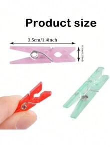 20 piezas/30 piezas/50 piezas/100 piezas Pinzas de plástico de colores, Pinzas para ropa miniatura de 1,4", Pinzas para fotos, Clips de papel para manualidades, Apropiado para el hogar, la escuela, la decoración de manualidades (colores aleatorios)