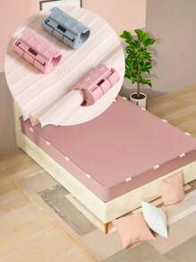 4 piezas Sujetador de sábana sin aguja, Sujeta sábanas para evitar deslizamientos, para ropa de cama - Multicolor - Ver 2