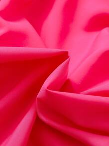 年轻女孩休闲时尚紫红色盖袖连衣裙，适合夏季聚会、休闲、度假和家居穿着 - 玫紅色 - 查看 6