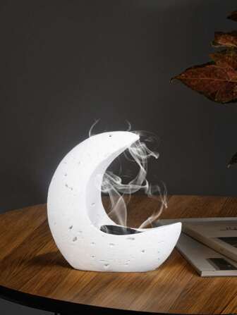 1pc 北欧复古拉玛树脂香炉卧室装饰香炉客厅檀香沉香摆件空气净化收纳架客厅装饰香炉星星月亮灯笼