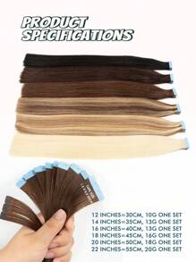 10pcs Mini Tape-In Hair Extensions, Real Human Hair, #2 Dark Brown, 14-22 Inches, Remy Human Hair, Double-Sided Invisible Tape-In Extensions - S2 - View 7