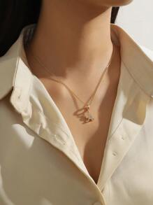 1 Pc Elegant And Casual Style, Initial Pendant Necklace For Girls, Cute Initial Birthday Gift, Suitable For Girls Daily Wear. - Multicolor - View 3